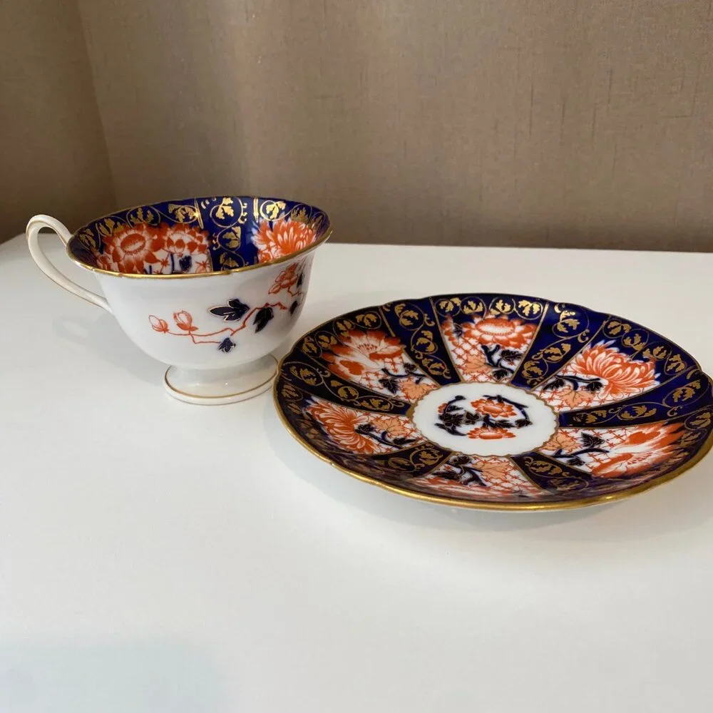 Wileman Foley England Tea Cup & Saucer #9764 Imari‎ Style 3 Set